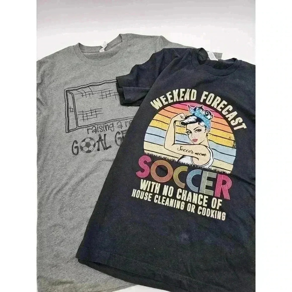 2 Soccer Mom Women's Size S/M T-shirts - Picture 1 of 7
